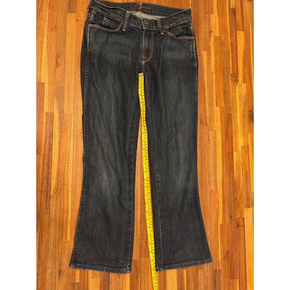 7 For All Mankind Bootcut Jeans Women 27 Dark Wash Excellent Embroidered Pocket